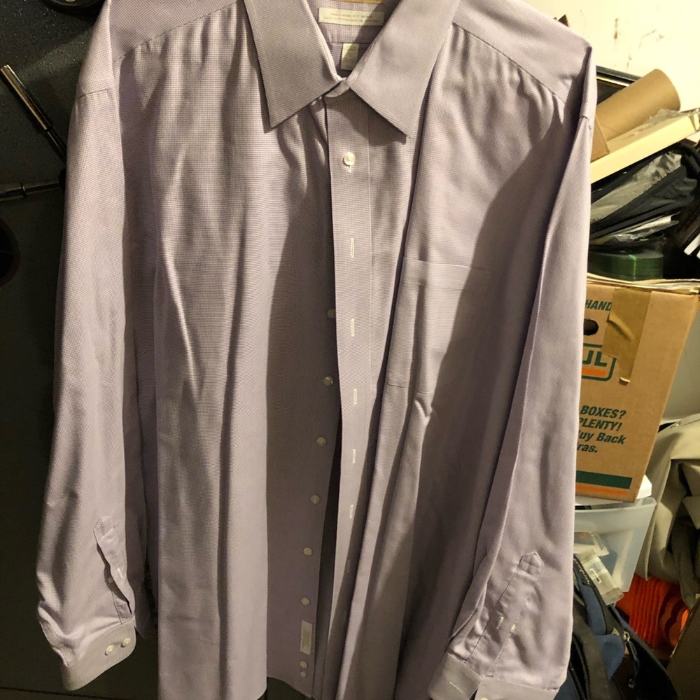 Nice dress shirt. Blue and white mini checkered